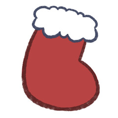 Red Christmas Stocking Doodle Cartoon