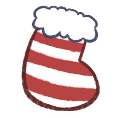 Red Stripe Christmas Stocking Doodle Cartoon