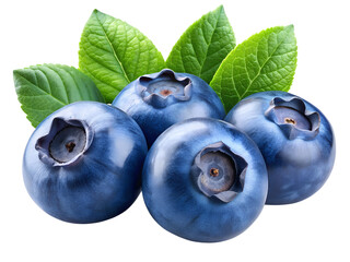 Obraz premium blueberries isolated on transparent white background full depth of field clipping path