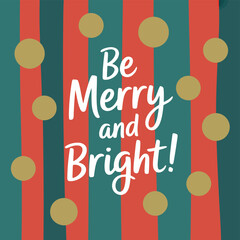 Festive merry christmas greeting card with colorful elements