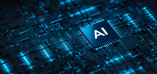 AI - Artificial Intelligence. Big Data and Deep Machine learning Concept. Business Internet Technology
