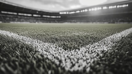 Aerial view of a soccer stadium.