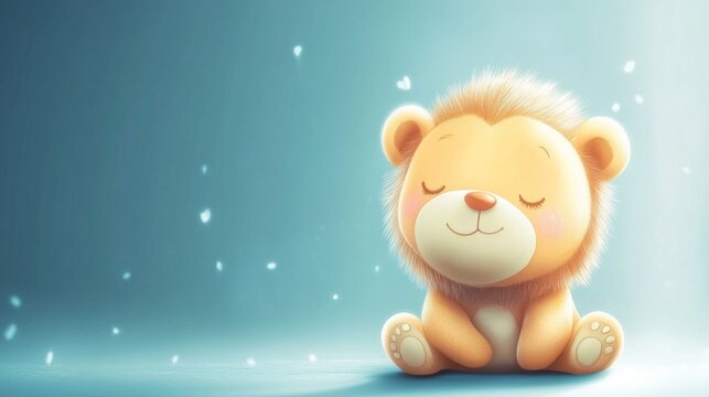 A charming toy bear character in a whimsical setting. This image is perfect for children's content, toys, or cozy home decor.