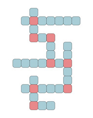 Simple crossword puzzle grid with blank squares. Abstract flat design illustration of a puzzle game structure or geometric pattern