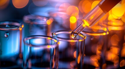 Scientist conducting experiment in lab with auto pipette and eppendorf tubes to analyze results