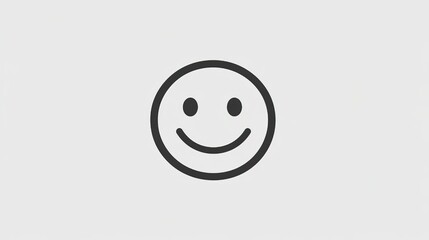 Fototapeta premium Simple Black - and - White Smiley Face Icon on Light Background