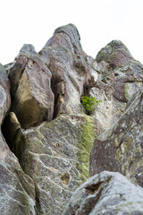 large stone massif, rocks against the sky
