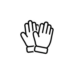 Obraz premium Pair of gloves outlined on a white background 