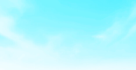 Blue pastel sky with white fluffy cloud. Cumulus clouds background. Cloudscape morning sky. The concepts of freedom of life, never give up and positive though energy.
