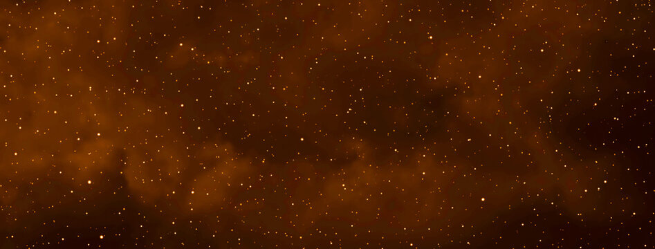 Stars in the night. Dark brown galaxy space background. Starry night sky. New Year, Christmas and Celebration backgrounds concepts.