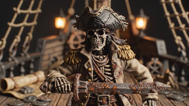 Undead Pirate Captain - A Haunting Voyage on the High Seas.