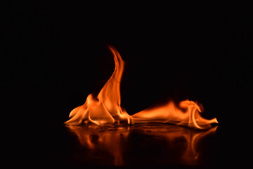 Abstract Fire flames isolated on black background