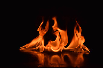 Abstract Fire flames isolated on black background