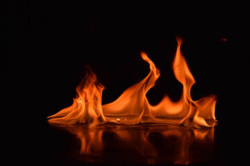 Abstract Fire flames isolated on black background