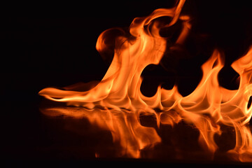 Abstract Fire flames isolated on black background