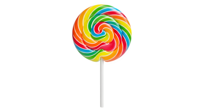 Colorful lollipop isolated on white background.