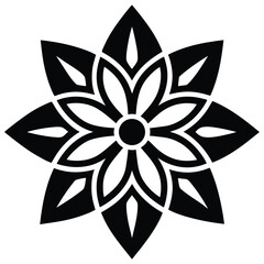 rangoli flower pattern vector icon  symmetric colo