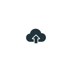 Business cloud up arrow icon flat vector design.