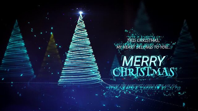 Merry Christmas Animation | Elegant Holiday Greeting Video | Christmas Wishes Background