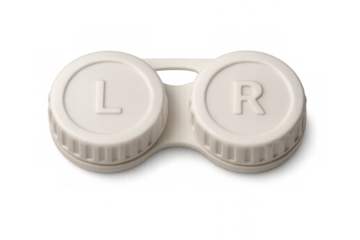 White contact lens case for daily eye care