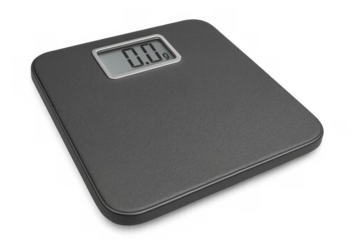 Digital kitchen scale displaying zero grams weight