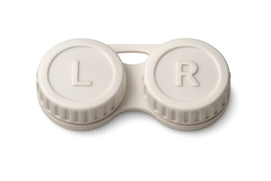 White contact lens case for daily eye care