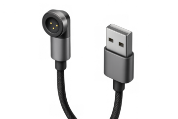 Charging cable with magnetic connector and usb plug