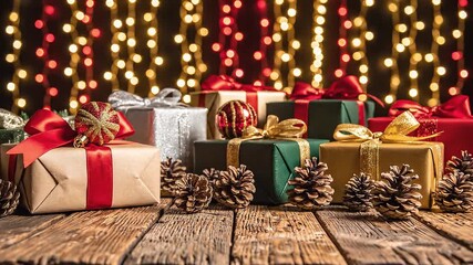 Christmas gift box under tree
