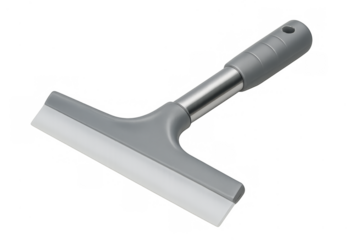 Grey squeegee cleaning tool with white rubber blade