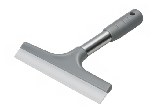 Grey squeegee cleaning tool with white rubber blade