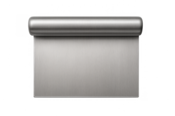 Metal dough bench scraper kitchen tool on transparent background