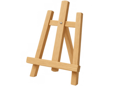Wooden artist easel for painting displaying creativity