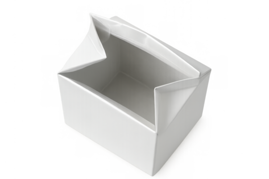 Empty white carton box packaging mockup on transparent background