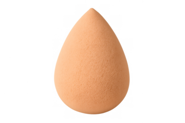 Peach beauty blending cosmetic makeup sponge on transparent background