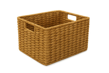 Woven storage basket with handles having transparent background