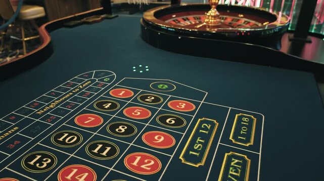 Casino gambling blackjack and roulette table waiting for gamblers and tourist to spend money