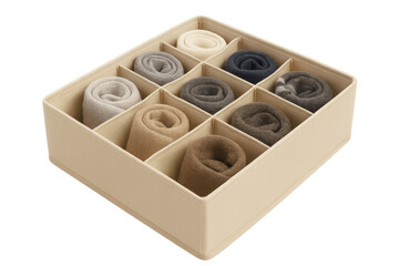 Organizing socks in fabric drawer organizer with compartments