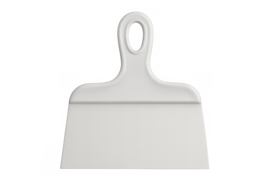 White plastic putty knife for construction work
