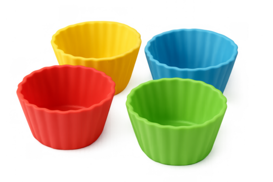 Colorful silicone cupcake liners baking cups transparent background