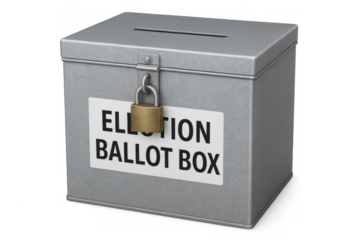 Election ballot box with padlock for secure voting