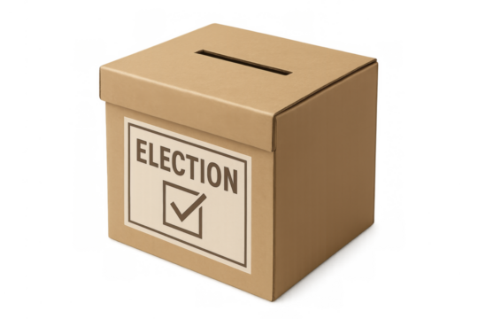 Ballot box for election vote on transparent background