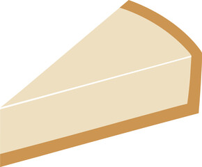 Flat Style White Chocolate Cheesecake Slice Illustration