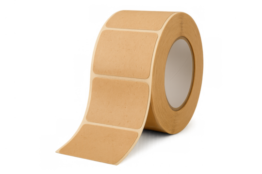 Blank brown kraft paper adhesive labels roll