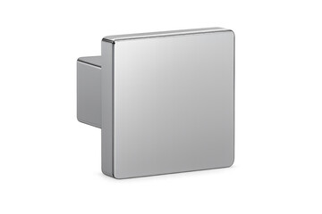 Square chrome handle on transparent background