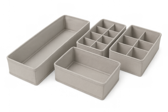 Beige fabric drawer organizers for home storage solutions