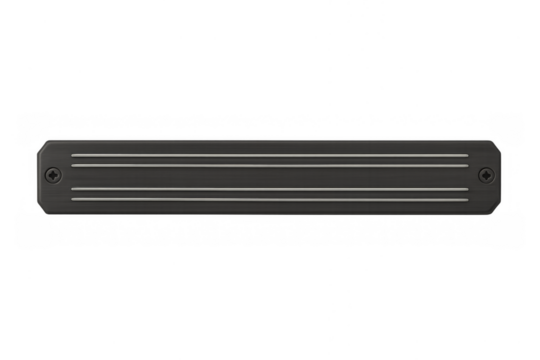 Dark brushed metal plate with screws and transparent background