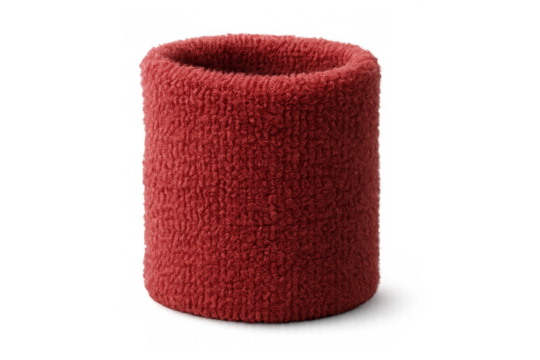 Red terry cloth wristband for fitness and sport