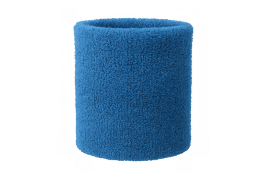 Blue terry cloth sweatband for sports workout fitness