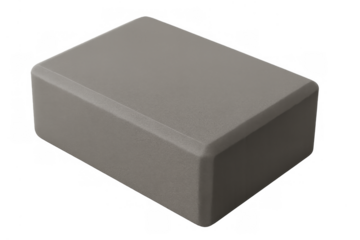 Gray plastic electronics enclosure with rounded corners