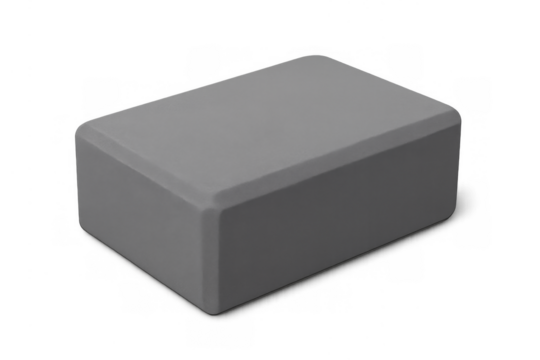 Gray yoga block supporting fitness and exercise practice